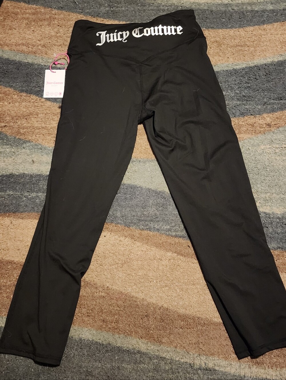 Juicy Couture Black Yoga Pants With Logo Waistband